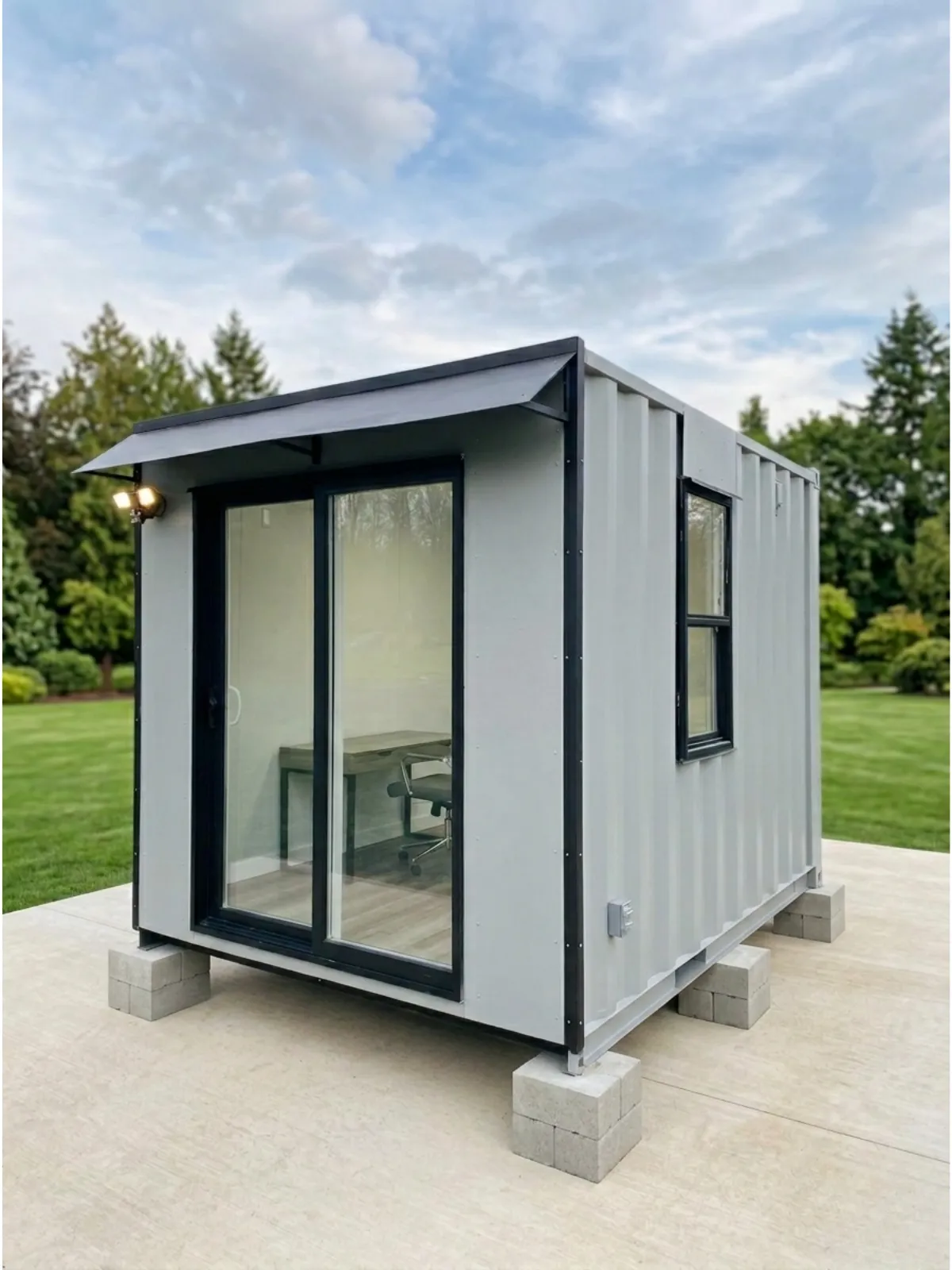 Custom container office pop-up build by NED Structures