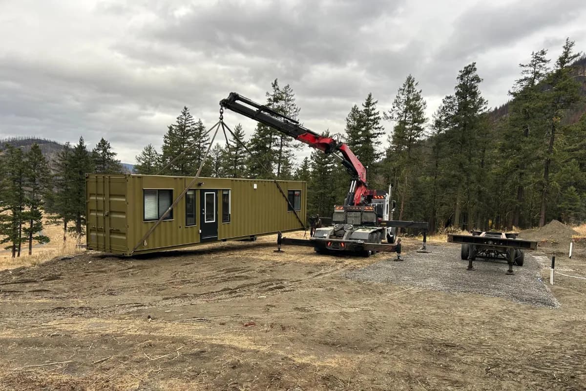 NED Living modular home being delivered and placed on site in the Lower Mainland, BC