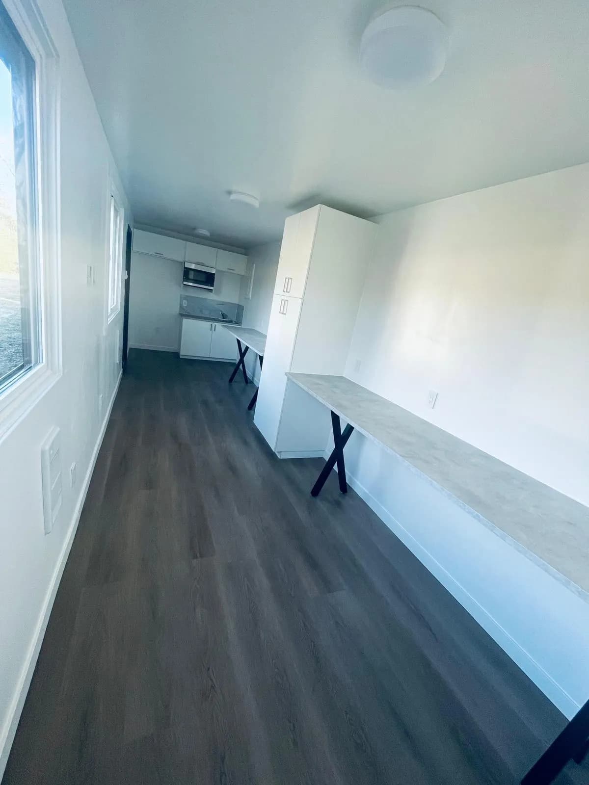 Custom container workspace interior by NED Structures — engineered-to-order modular office build